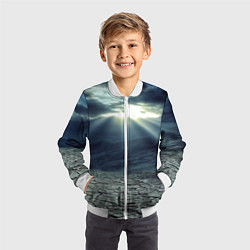 Бомбер детский Трещины на земле пустыня, цвет: 3D-белый — фото 2
