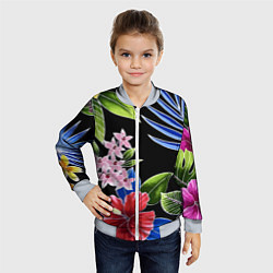 Бомбер детский Floral vanguard composition Летняя ночь Fashion tr, цвет: 3D-серый — фото 2