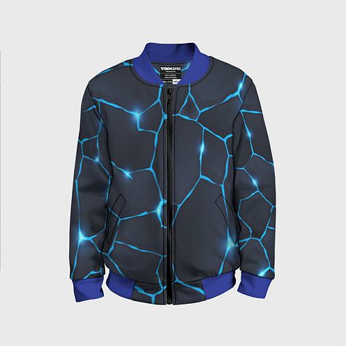 Детский бомбер Синие разломы / 3D-Синий – фото 1