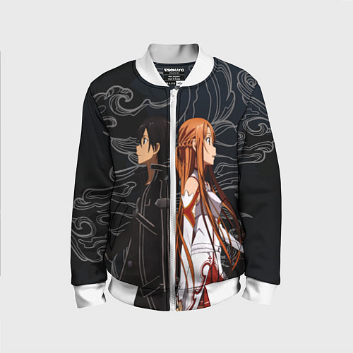 Детский бомбер Кирито и Асуна - Sword Art Online / 3D-Белый – фото 1