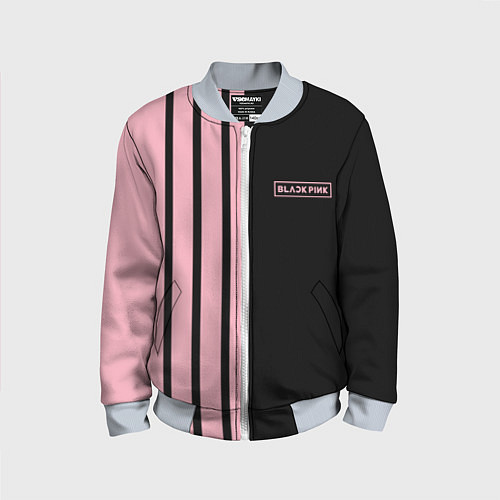 Детский бомбер BLACKPINK HALF BLACK-PINK MINI LOGO / 3D-Серый – фото 1