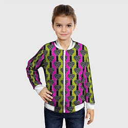 Бомбер детский Striped multicolored pattern Сердце, цвет: 3D-белый — фото 2