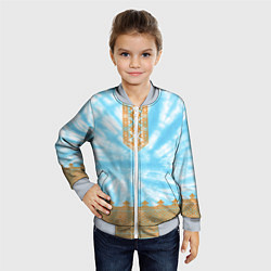 Бомбер детский Славянская тай-дай рубаха, цвет: 3D-серый — фото 2