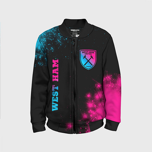 Детский бомбер West Ham Neon Gradient / 3D-Черный – фото 1