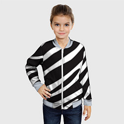 Бомбер детский Анималистичный рисунок зебра, цвет: 3D-серый — фото 2