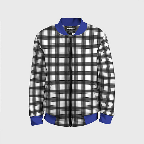 Детский бомбер Black and white trendy checkered pattern / 3D-Синий – фото 1