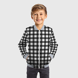 Бомбер детский Black and white trendy checkered pattern, цвет: 3D-серый — фото 2