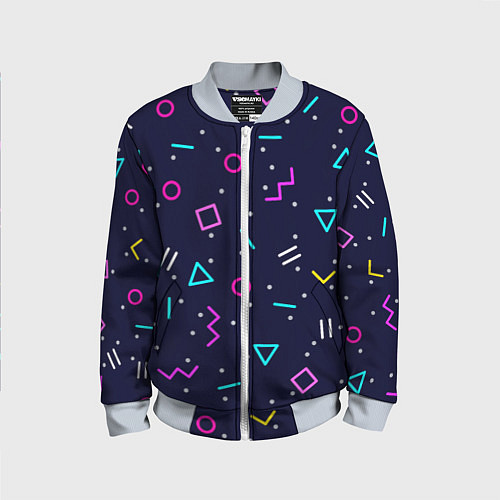 Детский бомбер Neon geometric shapes / 3D-Серый – фото 1