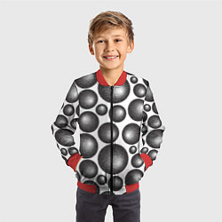 Бомбер детский Объёмные шары - текстура, цвет: 3D-красный — фото 2
