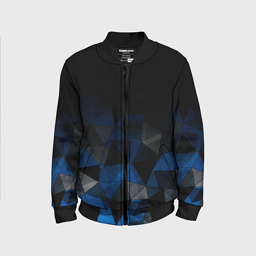 Детский бомбер Черно-синий геометрический / 3D-Черный – фото 1