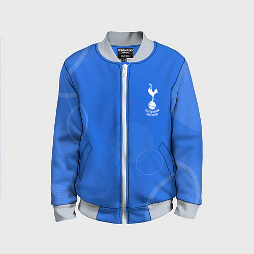 Детский бомбер Tottenham hotspur Голубая абстракция / 3D-Серый – фото 1