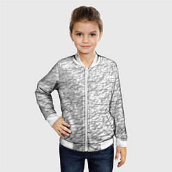 Бомбер детский Мятая блестящая поверхность, цвет: 3D-белый — фото 2