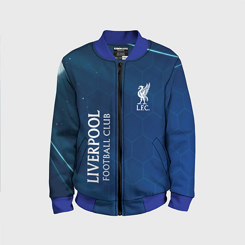 Детский бомбер Liverpool Соты Абстракция / 3D-Синий – фото 1