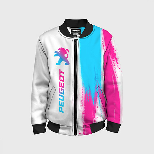 Детский бомбер Peugeot neon gradient style: по-вертикали / 3D-Черный – фото 1