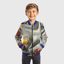 Бомбер детский Звезда из песка, ракушки и две жемчужины, цвет: 3D-синий — фото 2