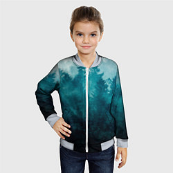 Бомбер детский Темный хвойный лес, цвет: 3D-серый — фото 2