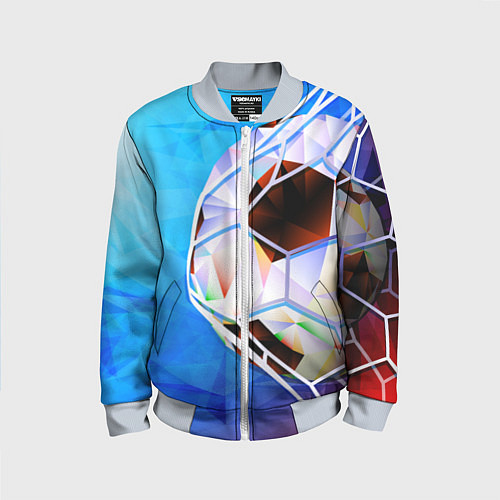 Детский бомбер Футбольный мяч в сетке ворот / 3D-Серый – фото 1