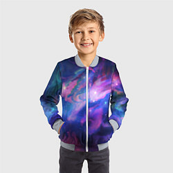 Бомбер детский Космическое туманное сияние, цвет: 3D-серый — фото 2