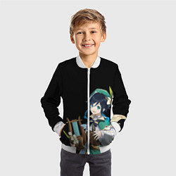 Бомбер детский Венти : Анемо архонт - Геншин, цвет: 3D-белый — фото 2