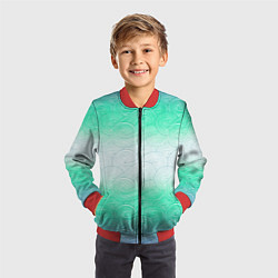 Бомбер детский Абстрактная волна градиентный паттерн, цвет: 3D-красный — фото 2