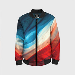 Бомбер детский Неоновые яркие волны, цвет: 3D-черный