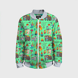 Детский бомбер Painted colorful animals