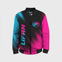 Бомбер детский Lifan - neon gradient: надпись, символ, цвет: 3D-черный