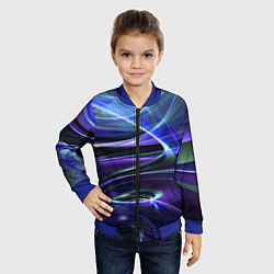 Бомбер детский Абстрактные цветные полосы, цвет: 3D-синий — фото 2
