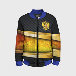 Бомбер детский Black & gold - герб России, цвет: 3D-синий