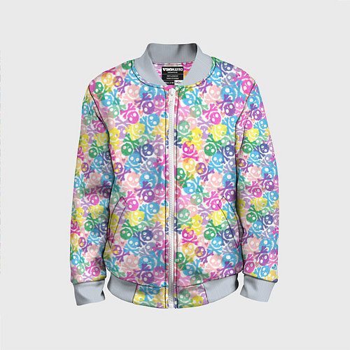 Детский бомбер Череп и сердца / 3D-Серый – фото 1