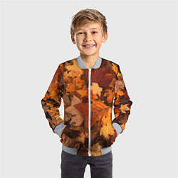 Бомбер детский Опавшие листья, цвет: 3D-серый — фото 2