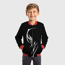 Бомбер детский Силуэт девушки Кучики Рукия, цвет: 3D-красный — фото 2