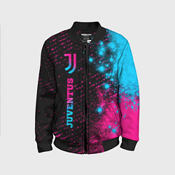 Бомбер детский Juventus - neon gradient: по-вертикали, цвет: 3D-черный