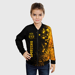 Бомбер детский Sporting - gold gradient: по-вертикали, цвет: 3D-черный — фото 2