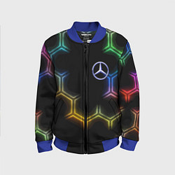 Детский бомбер Mercedes - neon pattern