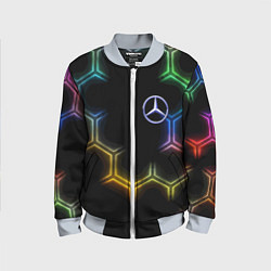 Бомбер детский Mercedes - neon pattern, цвет: 3D-серый