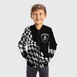 Бомбер детский Lamborghini racing flag, цвет: 3D-черный — фото 2