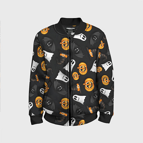 Детский бомбер Тыквы и привидения / 3D-Черный – фото 1