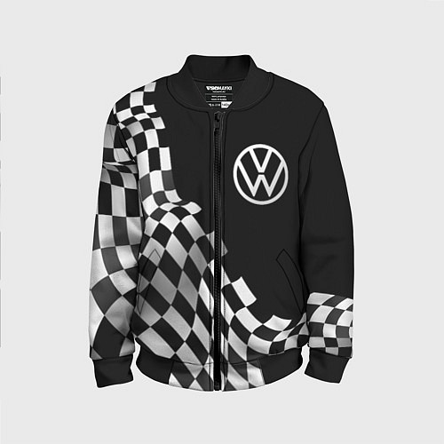 Детский бомбер Volkswagen racing flag / 3D-Черный – фото 1