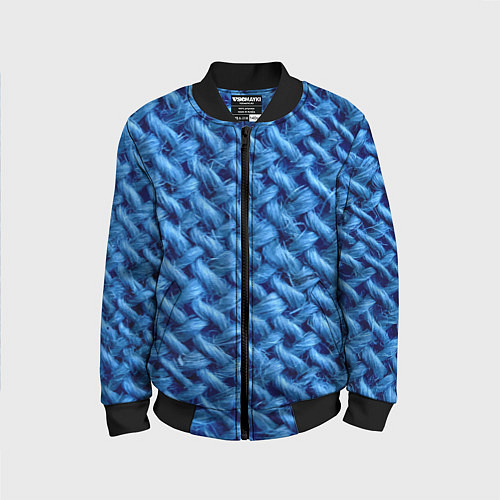 Детский бомбер Грубая вязка - Fashion 2099 / 3D-Черный – фото 1