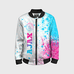 Бомбер детский Ajax neon gradient style: по-вертикали, цвет: 3D-черный