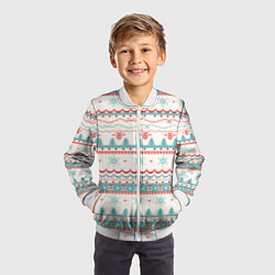 Бомбер детский Новогодний свитер, но без оленей, цвет: 3D-белый — фото 2