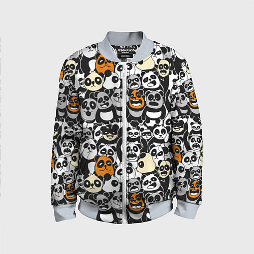 Детский бомбер Злобные панды / 3D-Серый – фото 1