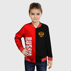 Бомбер детский Россия: Черно-красный, цвет: 3D-красный — фото 2