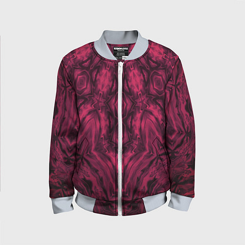 Детский бомбер Черно красный абстрактный орнамент / 3D-Серый – фото 1