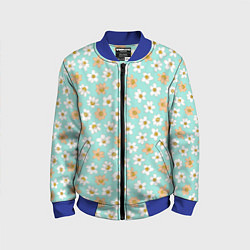 Детский бомбер Цветок скетч белый и красный