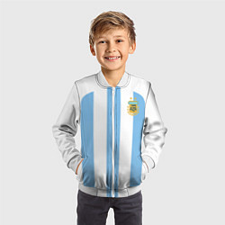Бомбер детский Сборная Аргентины ЧМ 2022, цвет: 3D-белый — фото 2