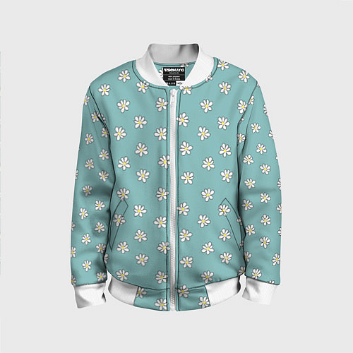 Детский бомбер Цветок мелкий скетч / 3D-Белый – фото 1