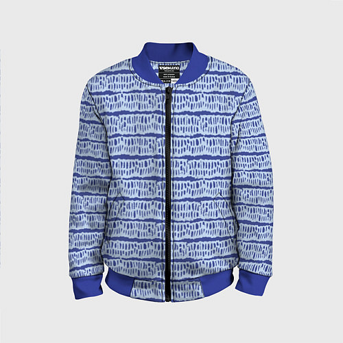 Детский бомбер Полоска рваная / 3D-Синий – фото 1