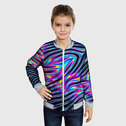 Бомбер детский Голографические полосы, цвет: 3D-серый — фото 2